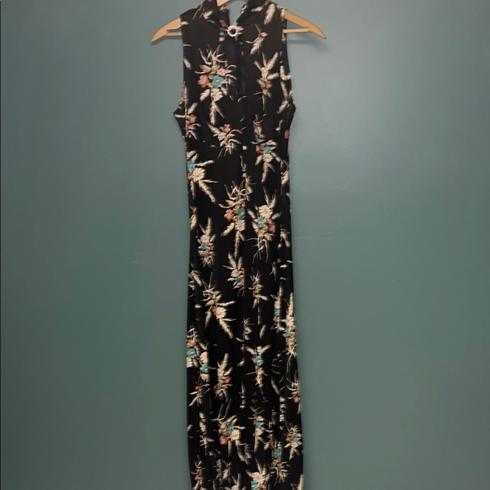 Cream and Black Maxi cocktail dress with Halter Neckline for all occasions